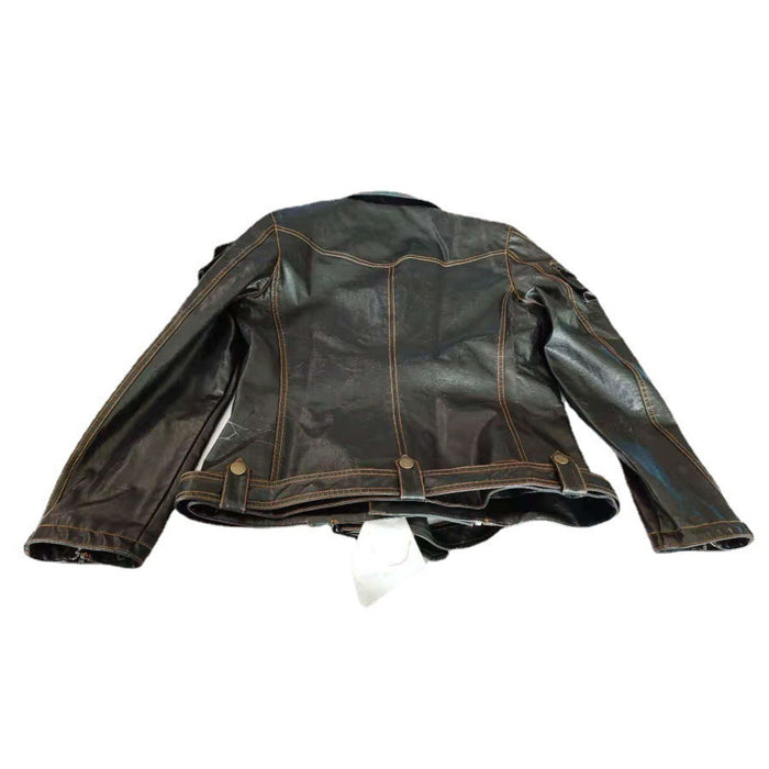 Men’s Faux Leather Fur Coat – Urban Street Look – Black