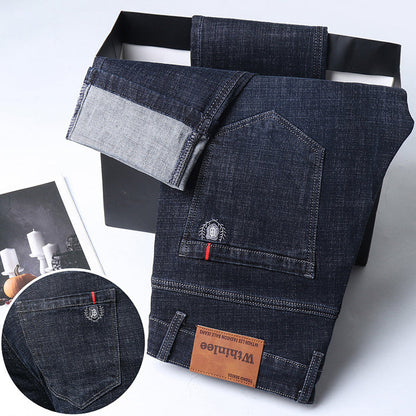 Men's straight loose denim jeans for cold-weather outfits
