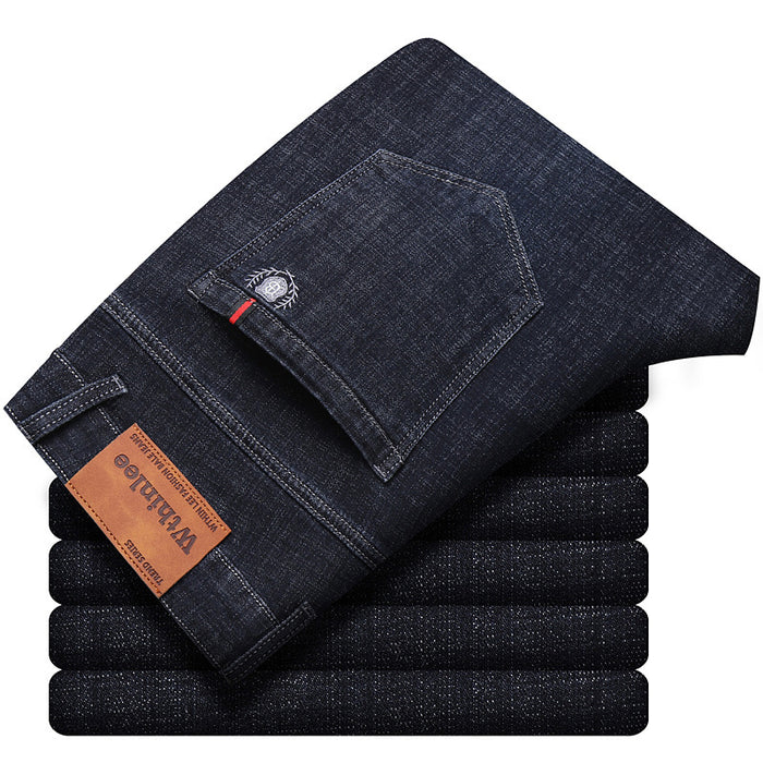 Men's warm relaxed-fit jeans with fleece-lined construction