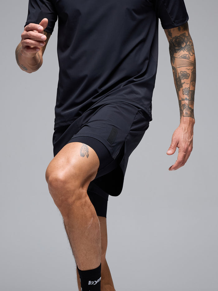 MEN'S FLOW 2-IN-1 SHORTS - BLACK