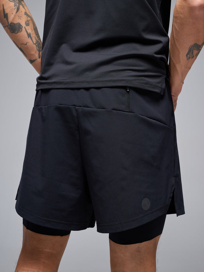 MEN'S FLOW 2-IN-1 SHORTS - BLACK