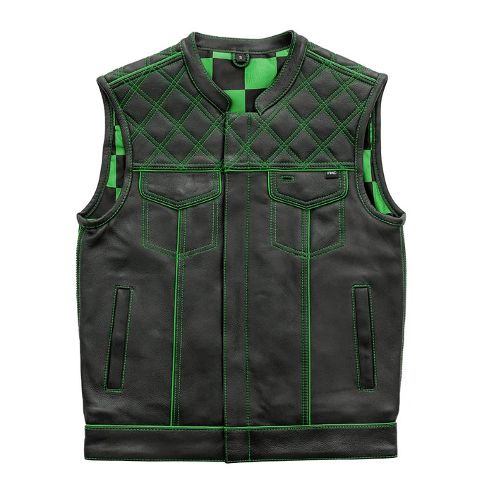 Men's Green Checker Vest: Men's Green Checker Vest