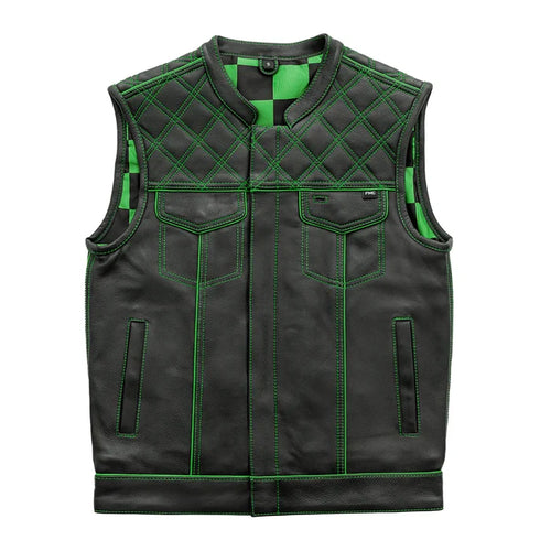 Men's Green Checker Vest: Men's Green Checker Vest
