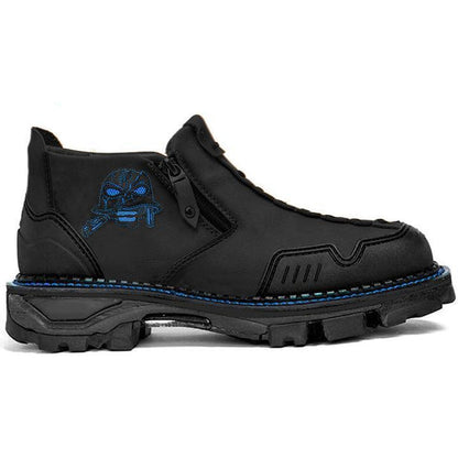Men’s Halloween Skull Boots – PU upper texture and eyelets