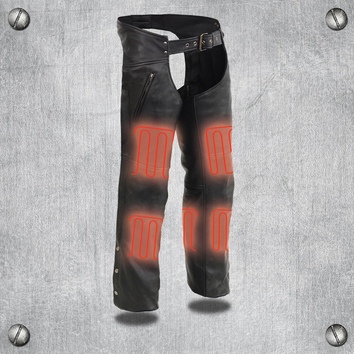Men's Heated Chaps: Premium Naked Cowhide 1