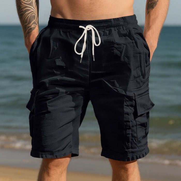 Men’s linen shorts navy – relaxed straight silhouette