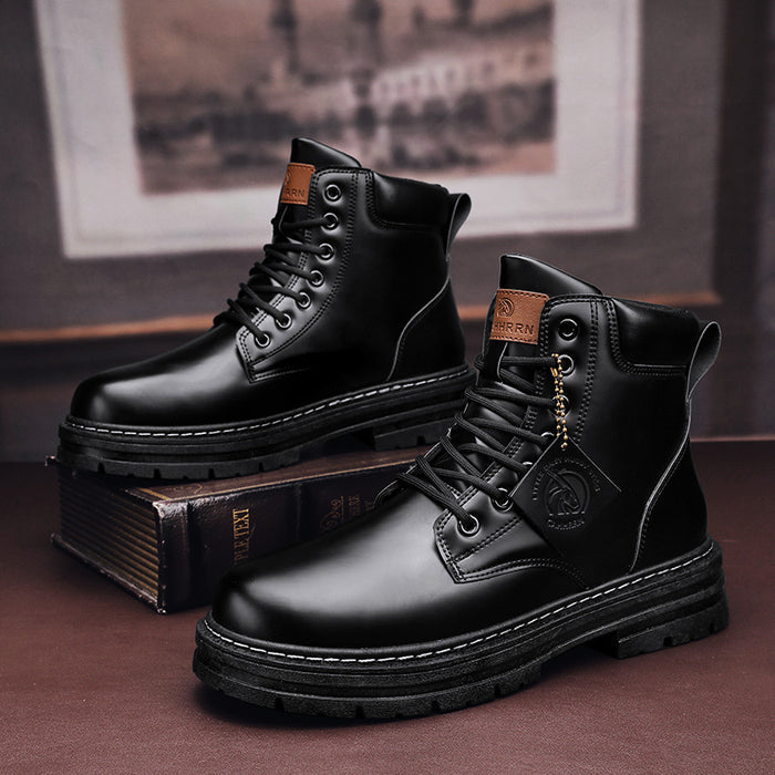 Detail shot of rubber outsole on men's boots designed for traction and daily wear