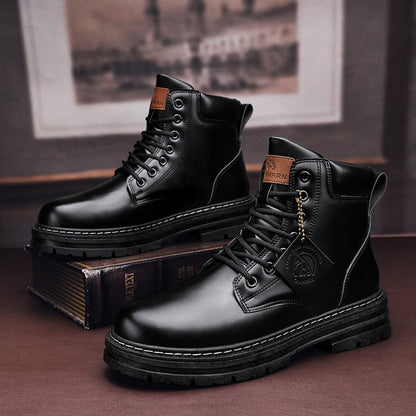 Detail shot of rubber outsole on men's boots designed for traction and daily wear