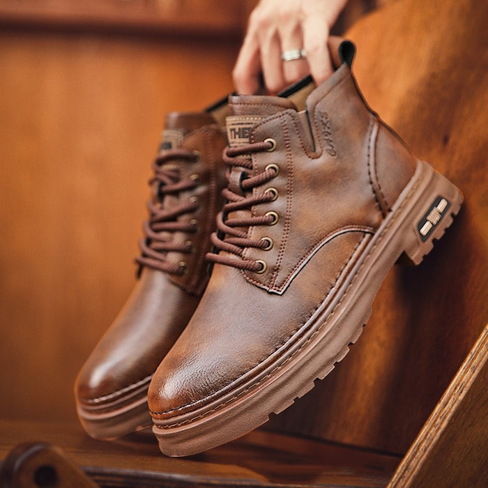 Men’s Martin Boots – Front Lace-Up, All-Season Comfort