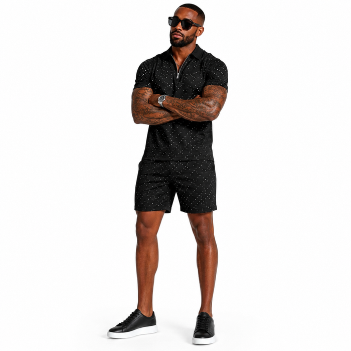 Men's Matching Set Short Sleeve Polo with Casual Shorts