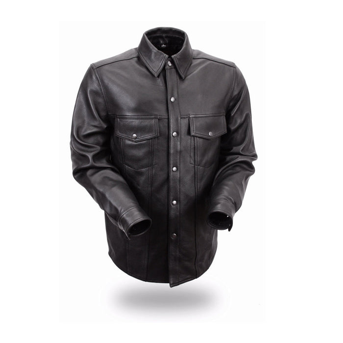 Men's Milestone Leather Shirt: Milestone - Men's Motorcycle Leather Shirt
The Milestone is a true leather overshirt, running