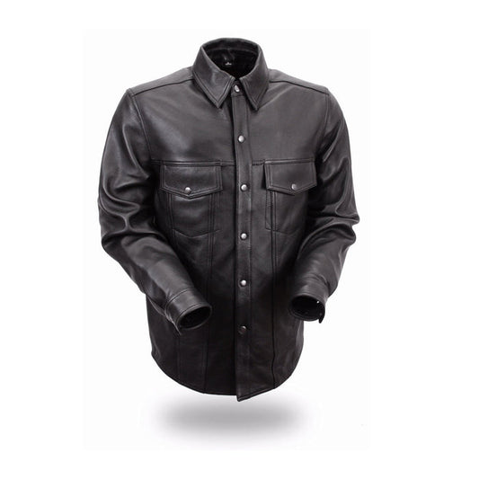 Men's Milestone Leather Shirt: Milestone - Men's Motorcycle Leather Shirt
The Milestone is a true leather overshirt, running
