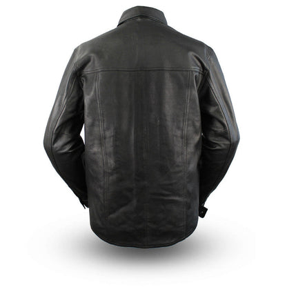 Men's Milestone Leather Shirt: Milestone - Men's Motorcycle Leather Shirt
The Milestone is a true leather overshirt, running