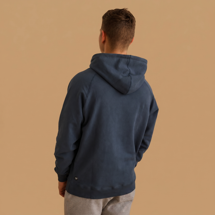 Men's Organic Cotton Midweight Raglan Hoodie - Heather Grey