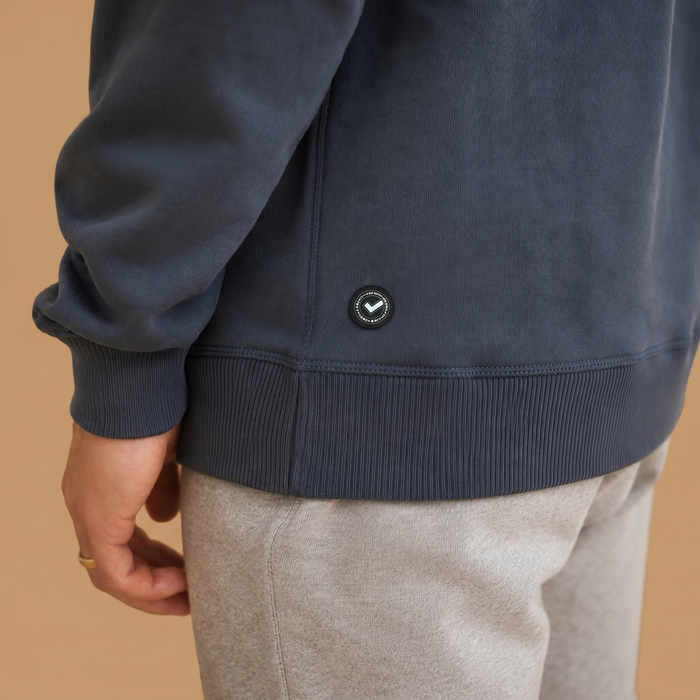 Men's Organic Cotton Midweight Raglan Hoodie - Heather Grey