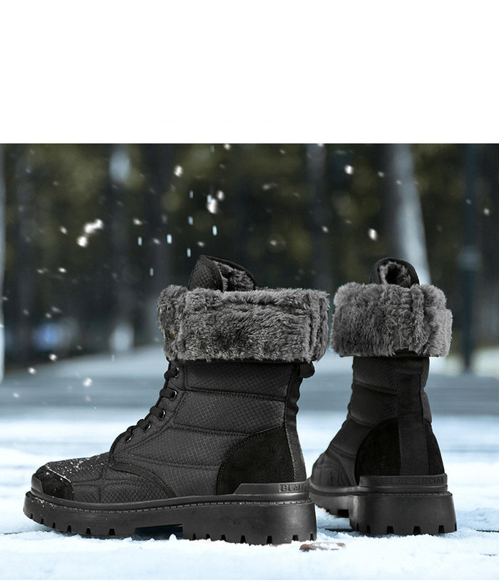 Men’s Outdoor Cotton High-Top Boots – studio on white background