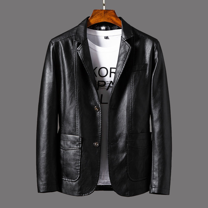 studded lapel leather jacket sleeve quilting texture detail
