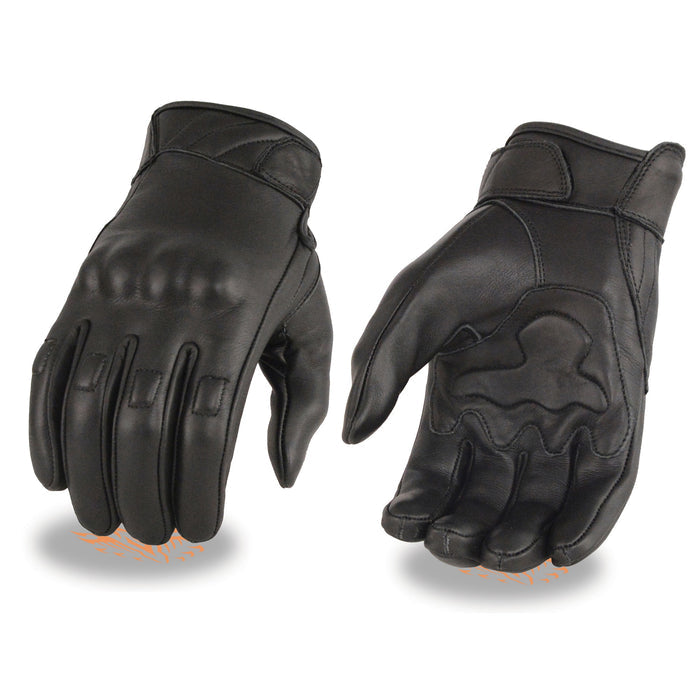 Men's Short Racing Glove Lined: Premium Aniline Cowhide
Lightly Lined w/ Gel Palm
Adjustable Wrist Strap Closure
Rubberized K
