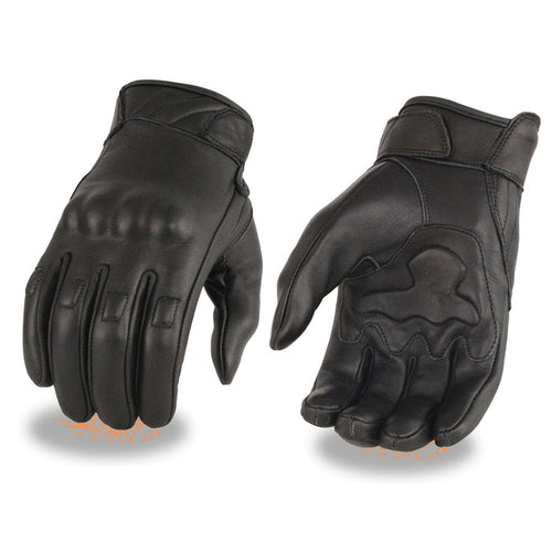 Men's Short Racing Glove Lined: Premium Aniline Cowhide
Lightly Lined w/ Gel Palm
Adjustable Wrist Strap Closure
Rubberized K