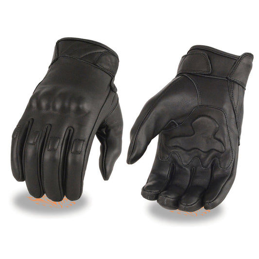 Men's Short Racing Glove Lined: Premium Aniline Cowhide
Lightly Lined w/ Gel Palm
Adjustable Wrist Strap Closure
Rubberized K