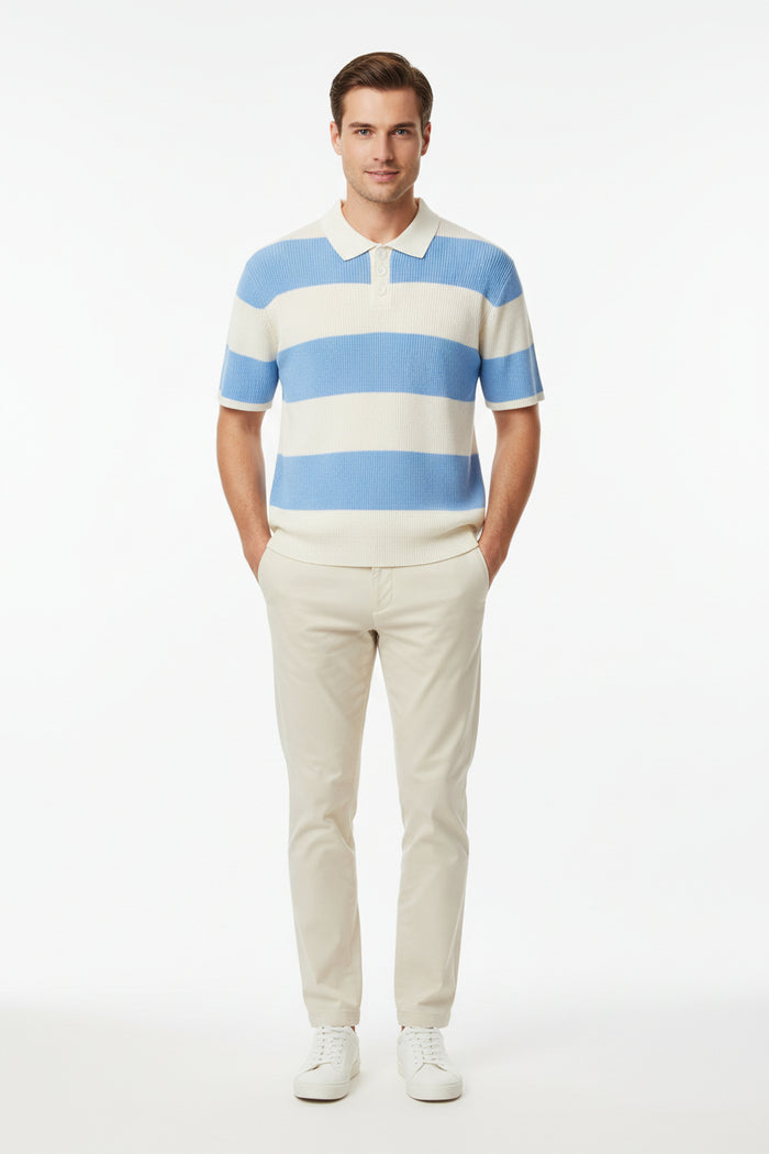 men's slim fit knit polo sweater European style casual fashion