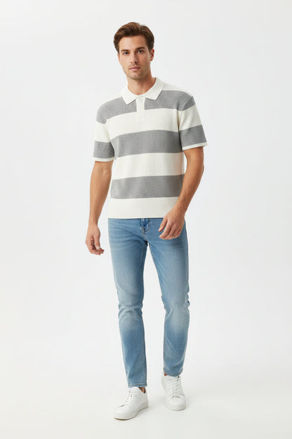 men's acrylic knit lapel sweater summer casual wardrobe piece