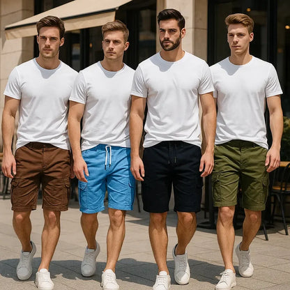 Men’s Summer Shorts – Cotton Multi-Pocket Comfort