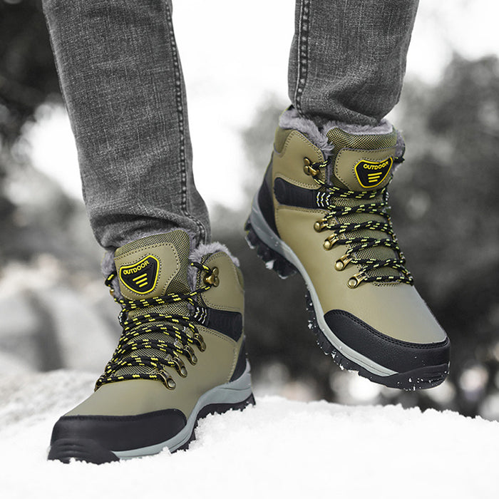 Men’s Winter Snow Boots – Black Plush Everyday Commute