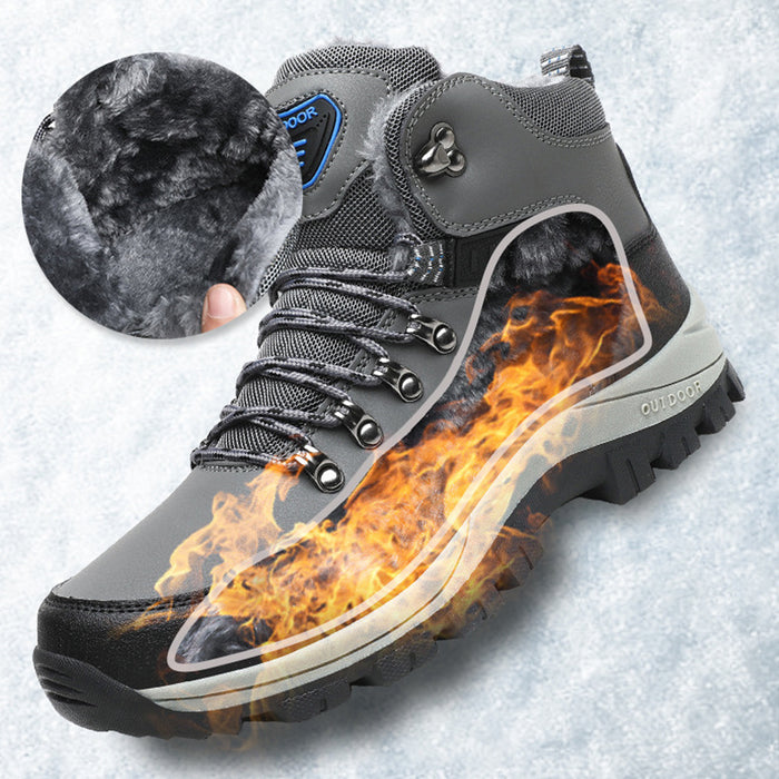 Men’s Winter Snow Boots – Grey Plush Weekend Trail Grip