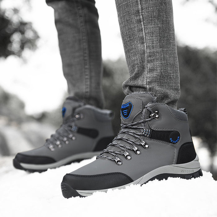 Men’s Winter Snow Boots – Khaki Plush Casual Outdoor Style