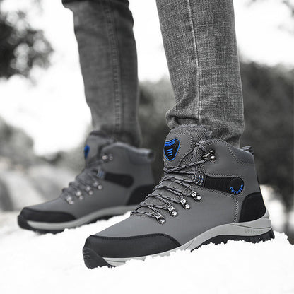 Men’s Winter Snow Boots – Khaki Plush Casual Outdoor Style