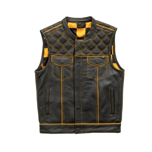 Men's Yellow Checker Vest: Men's Yellow Checker Vest