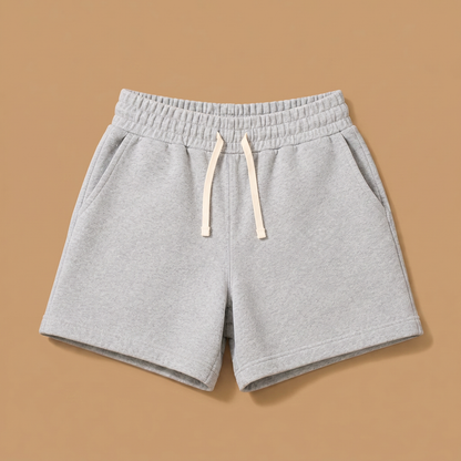 Midweight Organic Cotton Shorts - Heather Grey