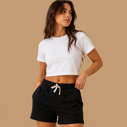 Midweight Organic Cotton Shorts - Jet Black