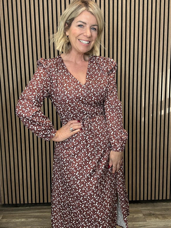 Millie Midi Dress (Maroon)