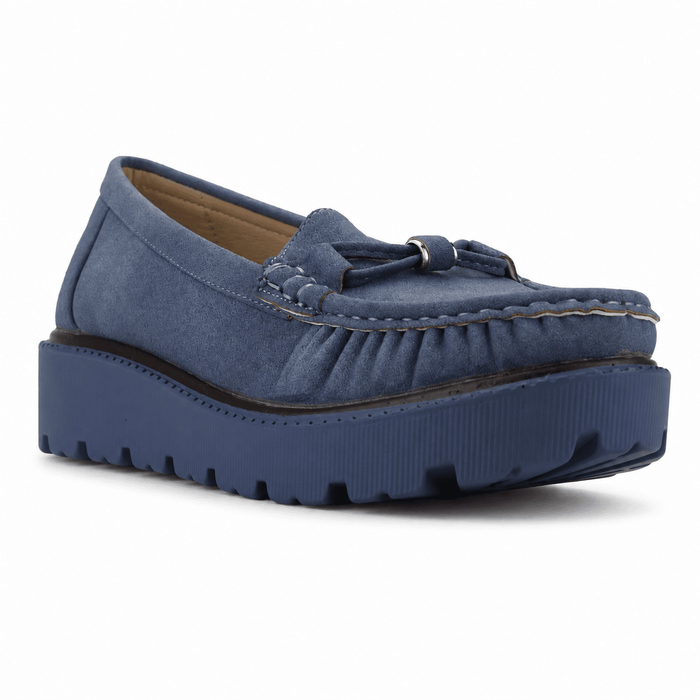 Mocasin Azul Mujer Casual Chalada Gran Mocasines Plataforma Chalada