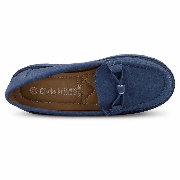 Mocasin Azul Mujer Casual Chalada Gran Mocasines Plataforma Chalada