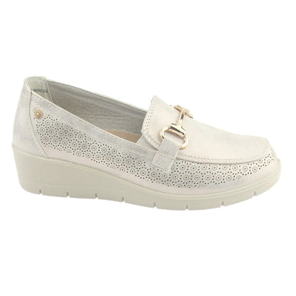 Mocasin Chalada Mujer Cona-2 Dorado Casual Mocasines Taco Chalada