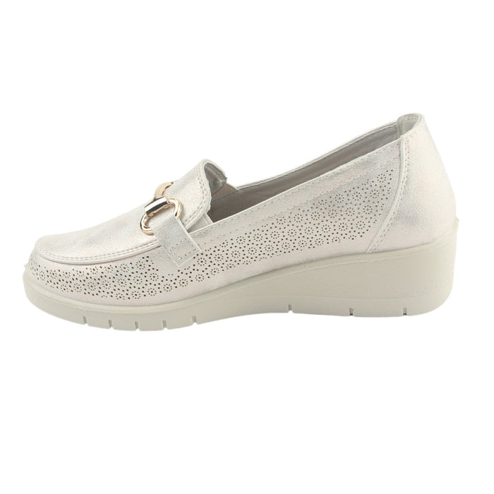 Mocasin Chalada Mujer Cona-2 Dorado Casual Mocasines Taco Chalada