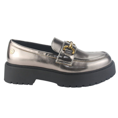 Mocasin Chalada Mujer Lenin-4 Plateado Casual Mocasines Plataforma Chalada