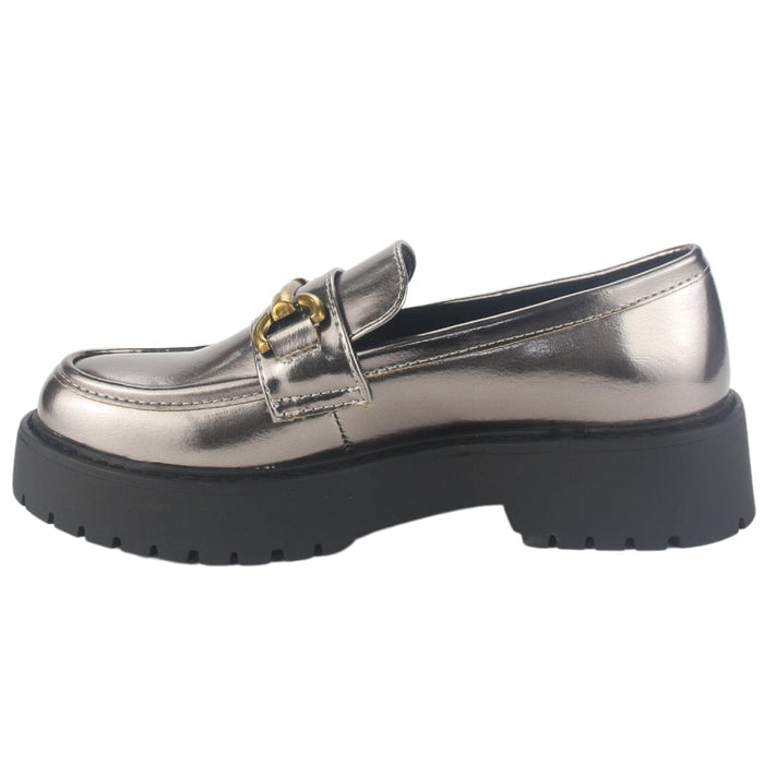 Mocasin Chalada Mujer Lenin-4 Plateado Casual Mocasines Plataforma Chalada