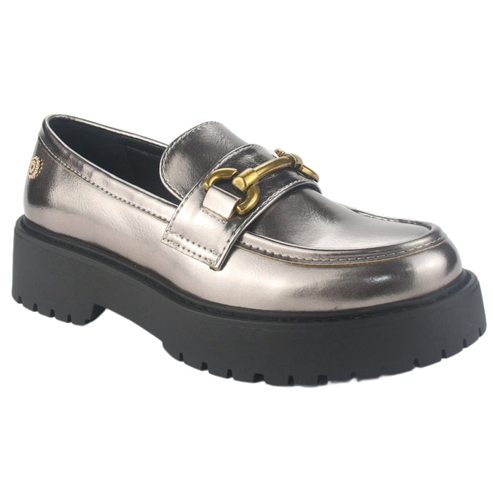 Mocasin Chalada Mujer Lenin-4 Plateado Casual Mocasines Plataforma Chalada