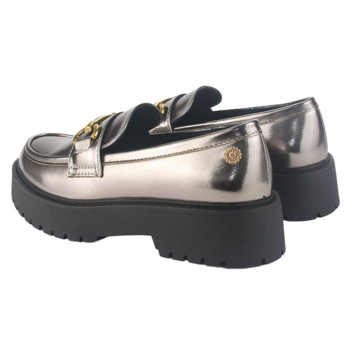Mocasin Chalada Mujer Lenin-4 Plateado Casual Mocasines Plataforma Chalada