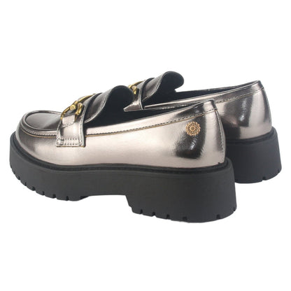 Mocasin Chalada Mujer Lenin-4 Plateado Casual Mocasines Plataforma Chalada