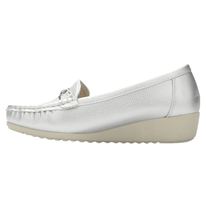 Mocasin Chalada Mujer Malu-2 Plateado Casual Mocasines Planos Chalada