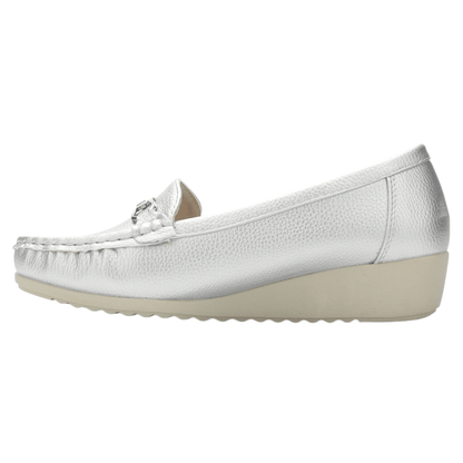 Mocasin Chalada Mujer Malu-2 Plateado Casual Mocasines Planos Chalada