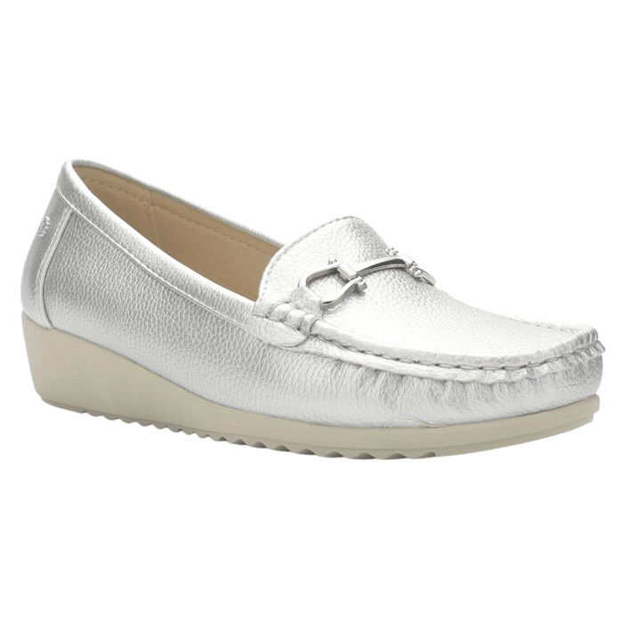 Mocasin Chalada Mujer Malu-2 Plateado Casual Mocasines Planos Chalada