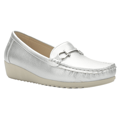Mocasin Chalada Mujer Malu-2 Plateado Casual Mocasines Planos Chalada