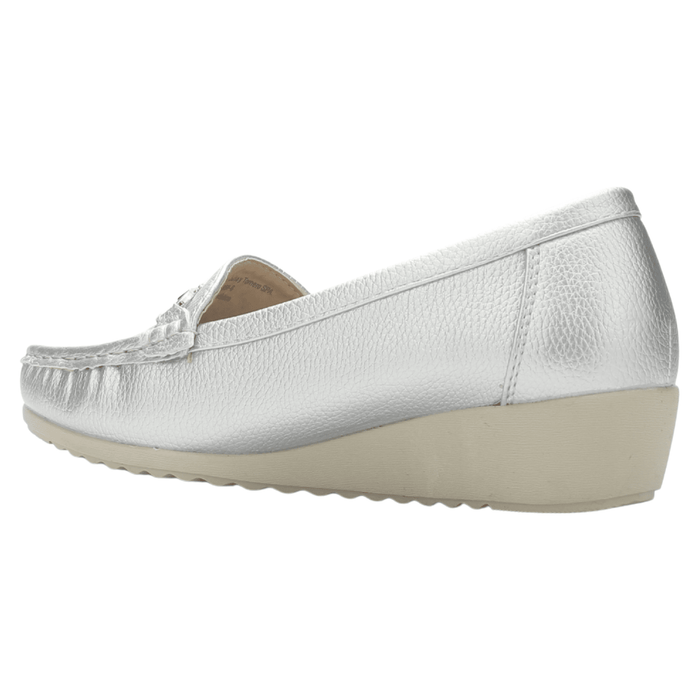 Mocasin Chalada Mujer Malu-2 Plateado Casual Mocasines Planos Chalada