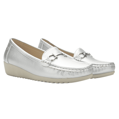 Mocasin Chalada Mujer Malu-2 Plateado Casual Mocasines Planos Chalada